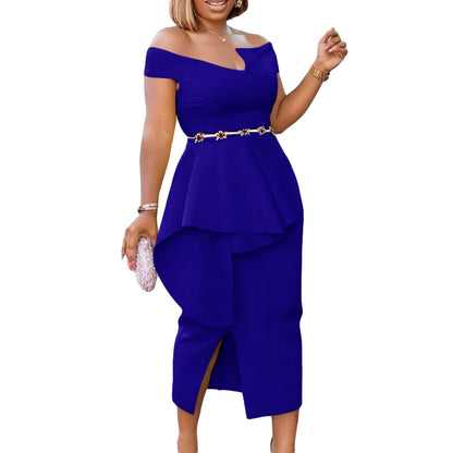 Fashion High Waist Plus Sizes Midi Party Dresses