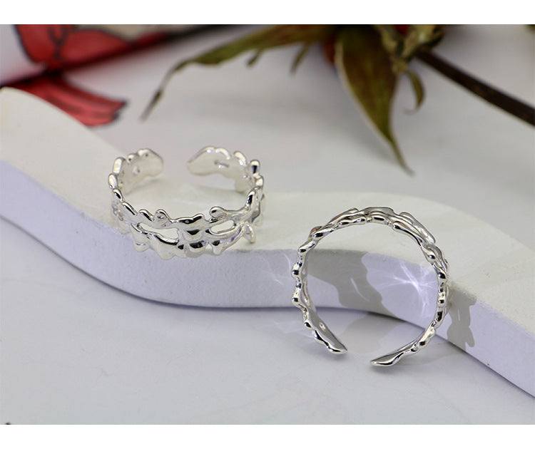 Luxury Irregular Open End Sterling Silver Rings