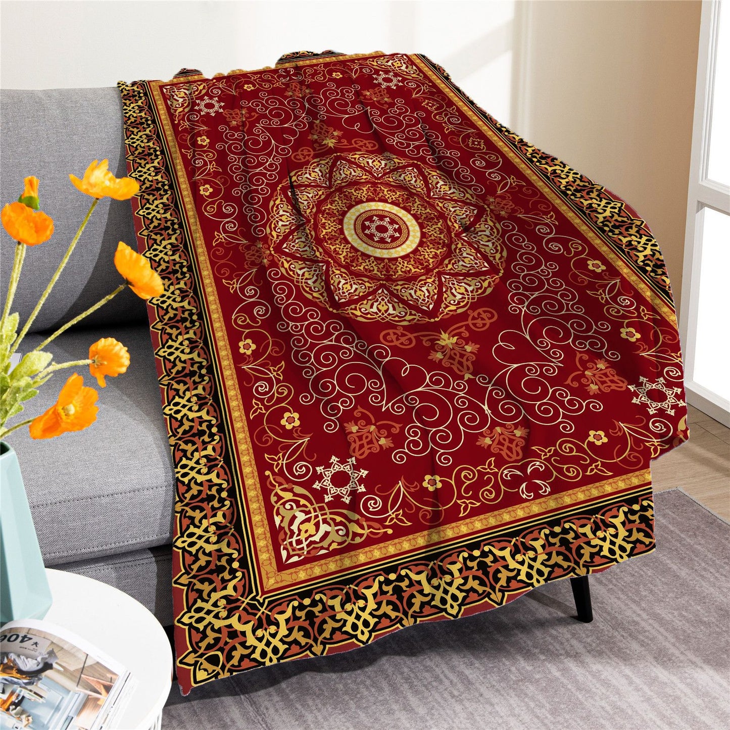 Vintage Boho Fleece Throw Blankets