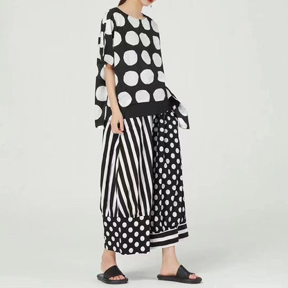 Casual High Waist Striped Wide Legs Women Pants