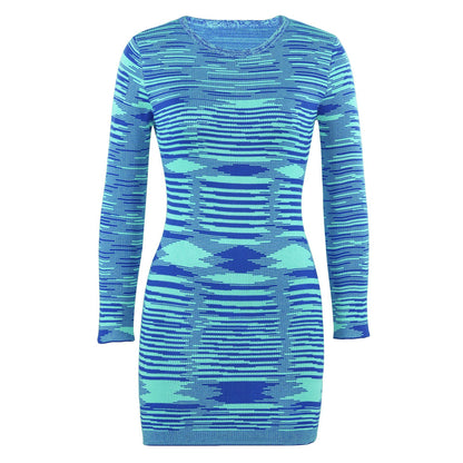 Women Sexy Colorful Knitting Fall Short Dresses