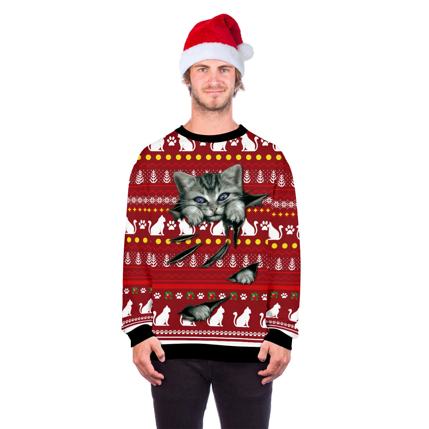 Christmas Cat His-and-hers Hoodies Sweaters