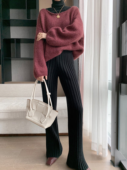 Fashion High Waist Knitting Winter Pants