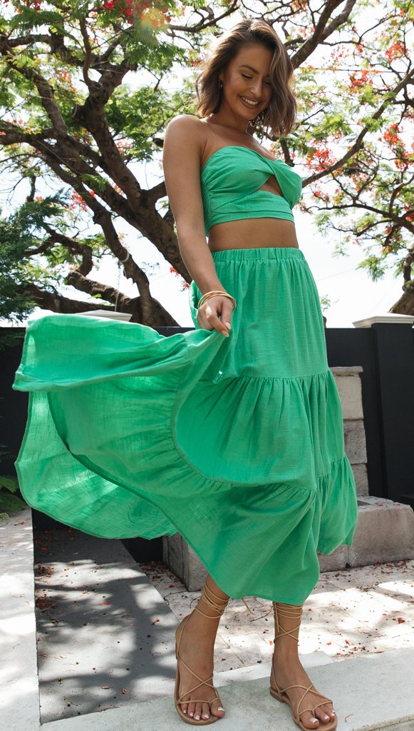 Sexy Women Strapless Tops and Skirts Suits