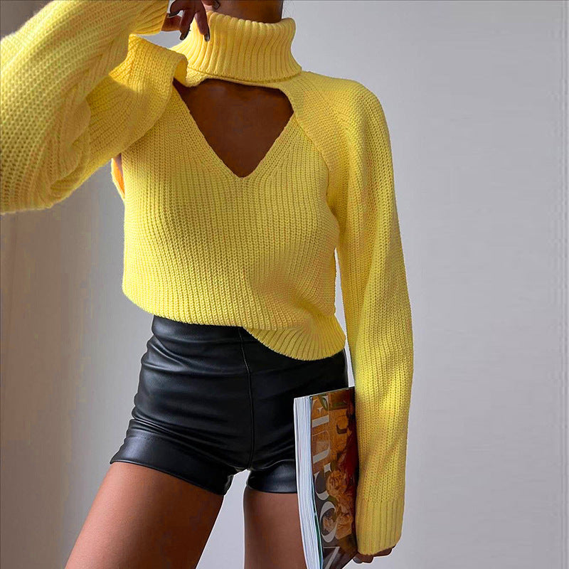 Casual Turtleneck Knitting Top Sweaters