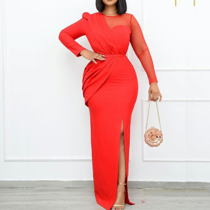 Sexy Split Front Plus Sizes Women Long Party Dresses
