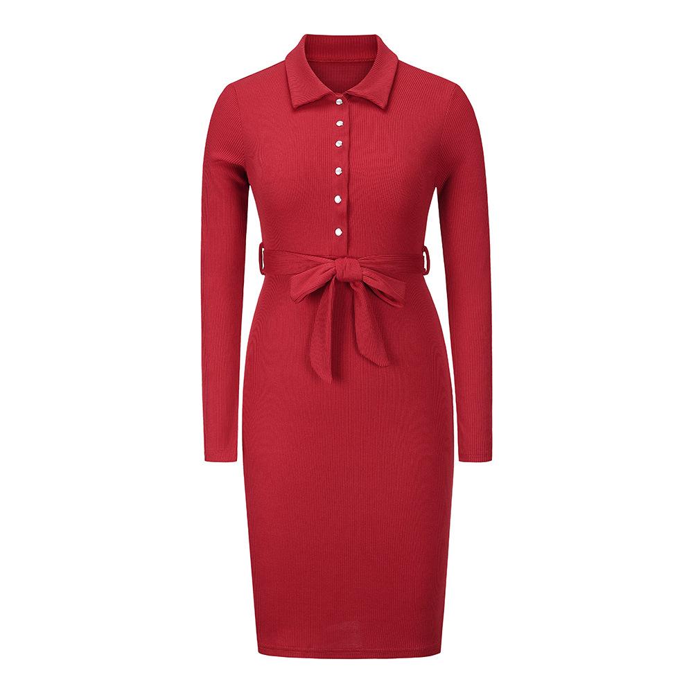 Women Knitting Pullover Bodycon Dresses-STYLEGOING