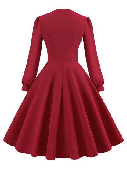 Vintage Long Sleeves Dresses with Button