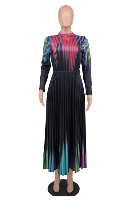 Women Floral Print Long Sleeves Dresses