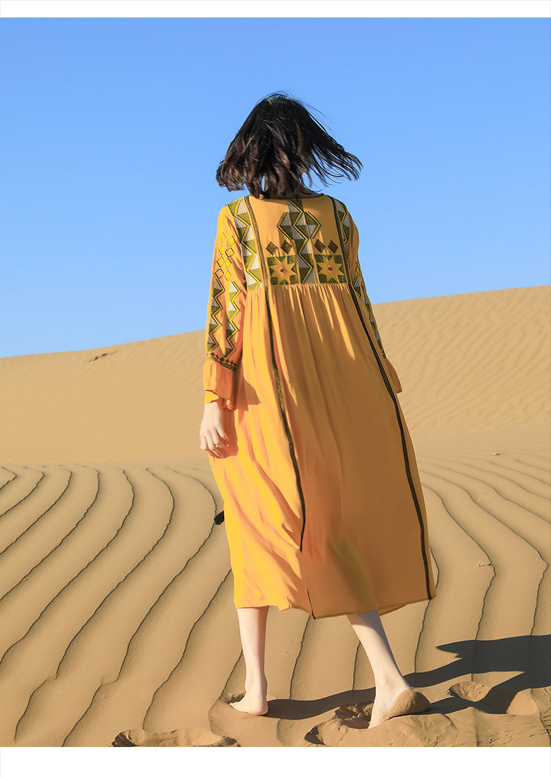 Vintage Ethnic Summer Beach Fairy Long Dresses