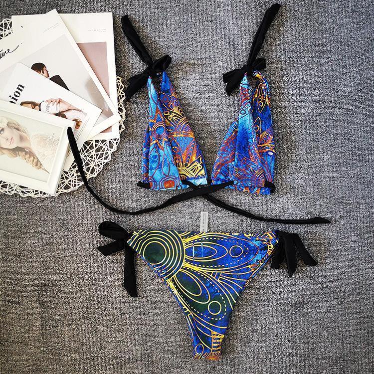 Vintage Floral Print Sexy Bikini Swimwear-STYLEGOING