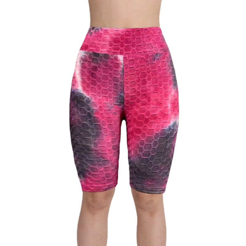 Women Dyed Sports Yoga Five Cents Pants