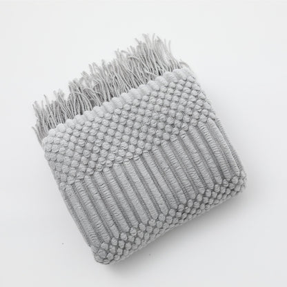 Soft Sofa Blanket with Tassels-Light Gray-127*152+12CM-Free Shipping at meselling99