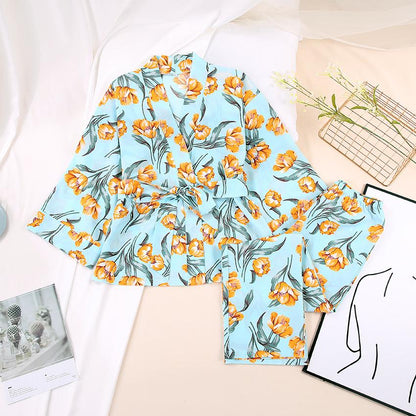 Casual Women Satin Long Sleeves Fall Pajamas for Women