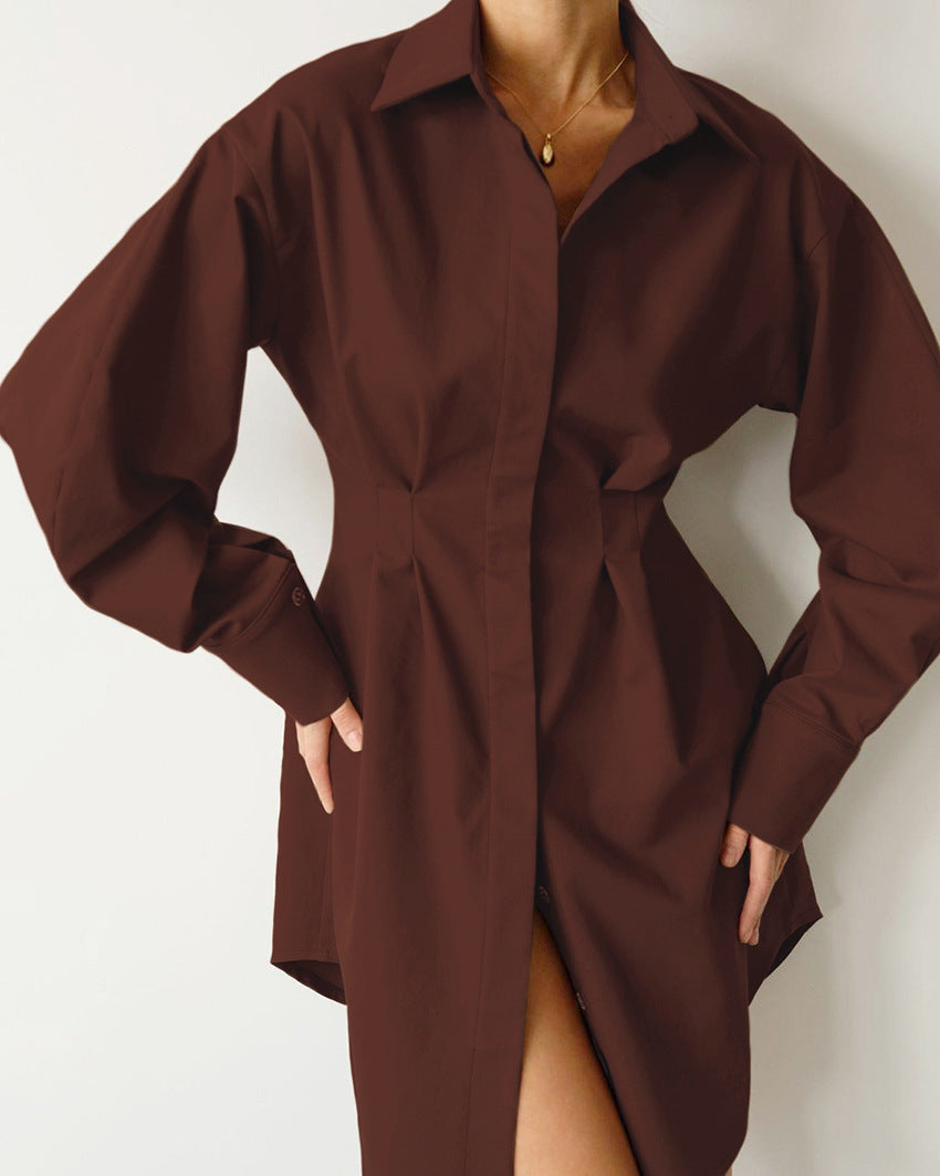 Vintage Long Sleeves Short Shirts Dresses