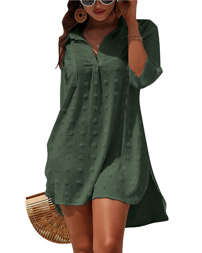 Summer Irregula Shirts Cover Ups Dresses