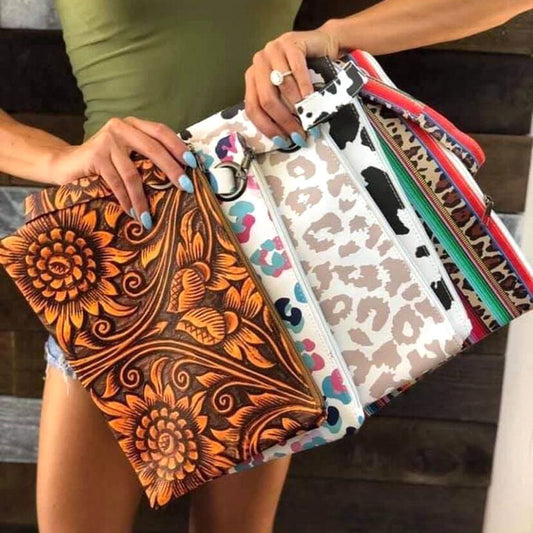 Women Sunflower Print Pu Leather Evening Clutch Bags