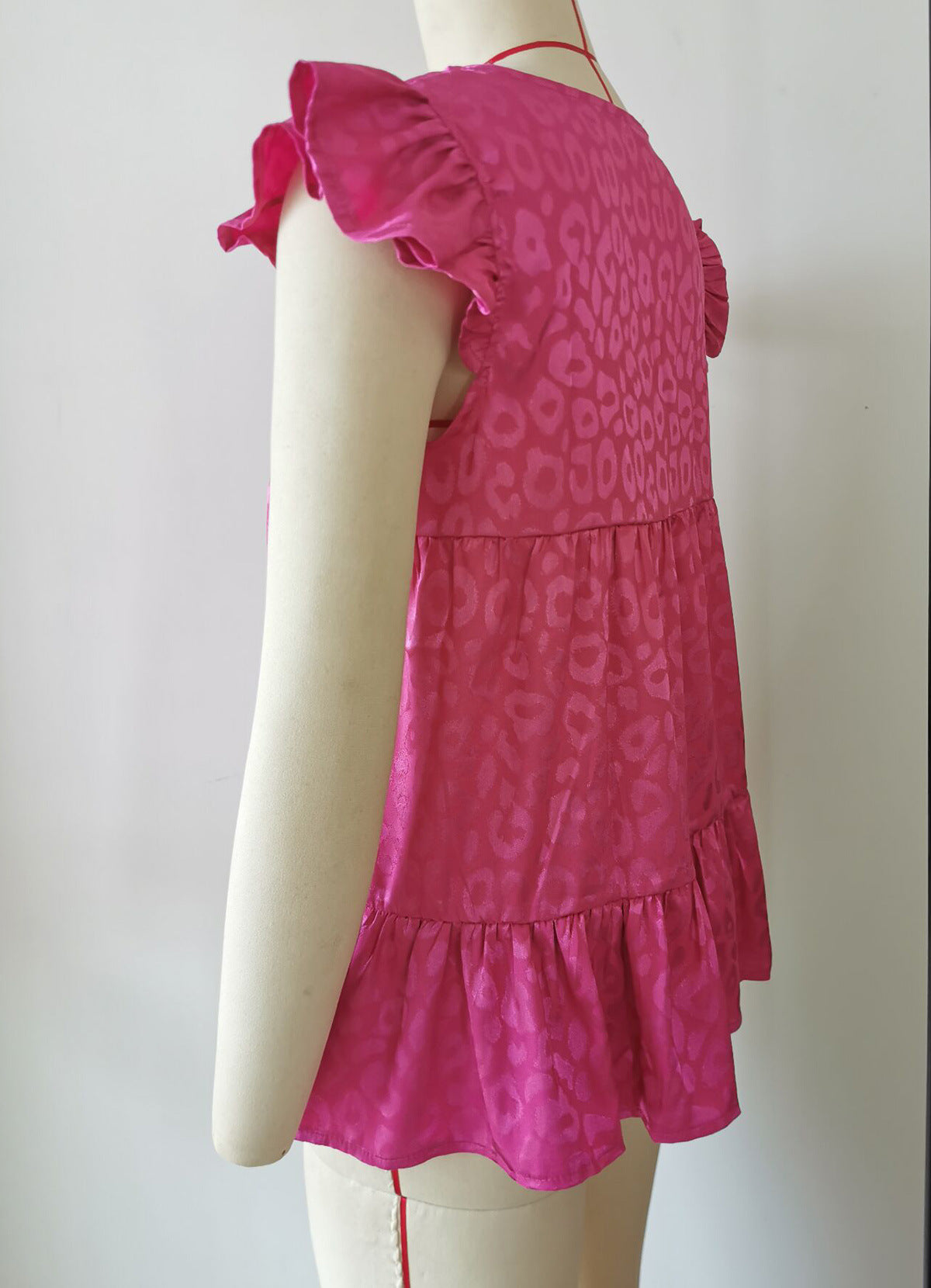Summer Ruffled Round Neck Women Blouses