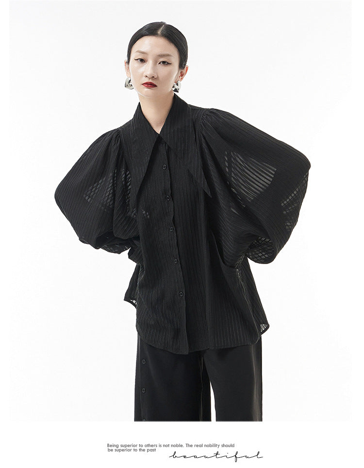 Designed See Through Long Sleeves Shirts for Women