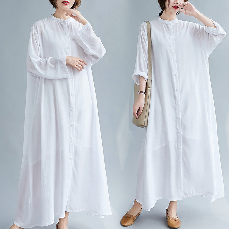 Women Stand Collar Plus Sizes T Shirts Dresses