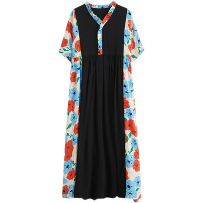 Vintage Short Sleeves Summer Long Cozy Dresses