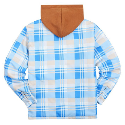 Plaid Winter Hoodies Jacket Outerwear for Men