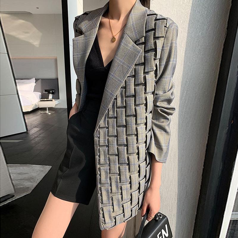 Vintage Handmade Pleat Fashion Blazers-STYLEGOING