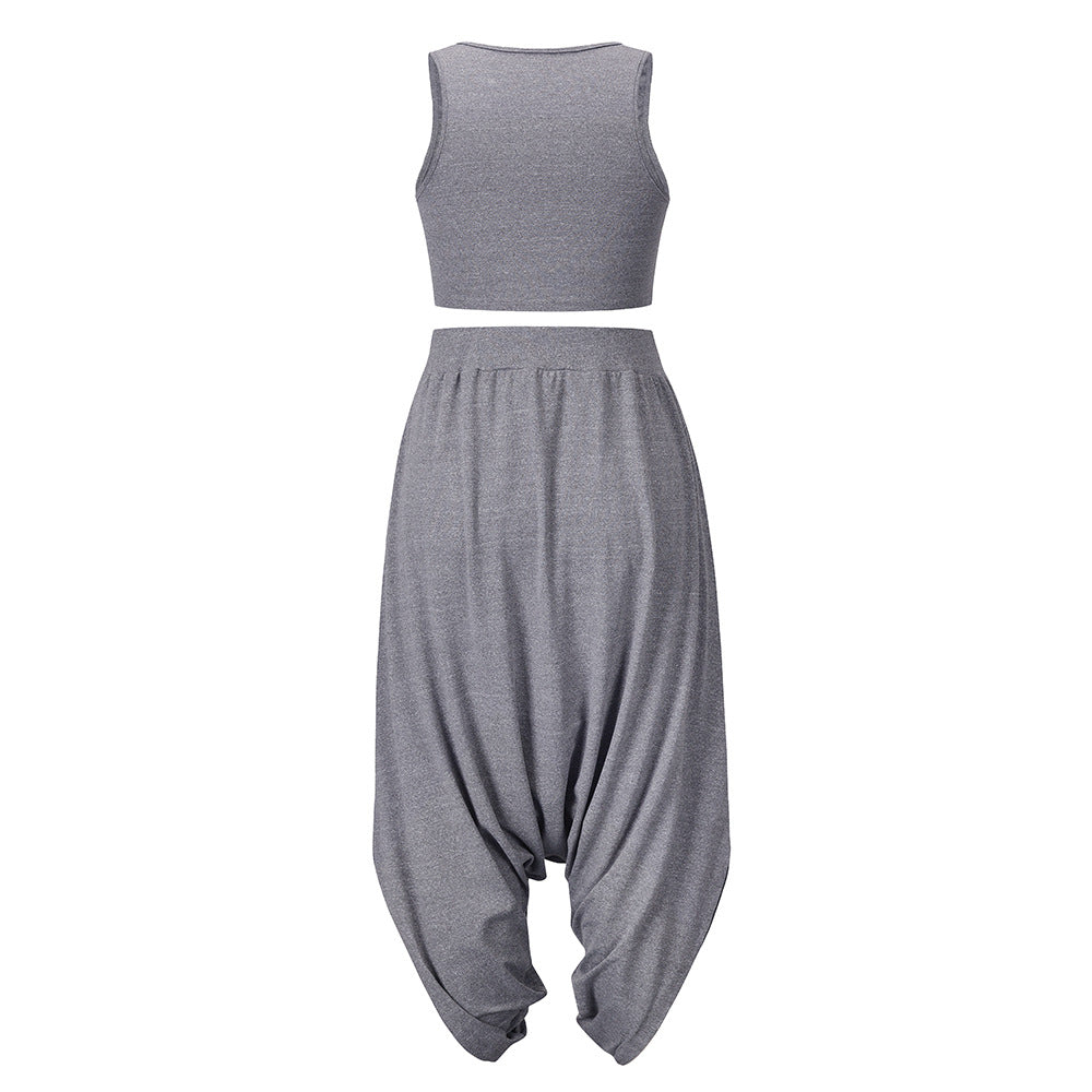 Casual Summer Sleeveless T Shirts&harem Pants