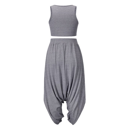 Casual Summer Sleeveless T Shirts&harem Pants