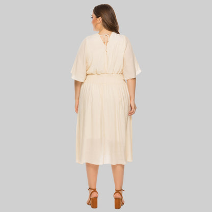 Summer V Neck Plus Sizes Women Short Dresses