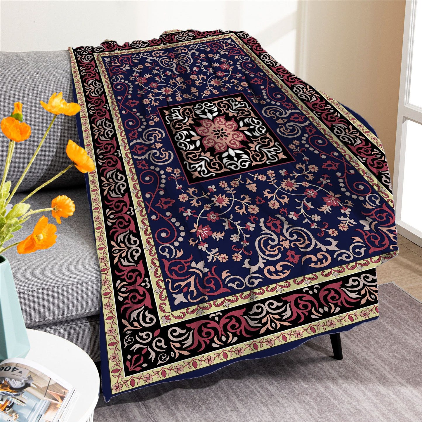 Vintage Boho Fleece Throw Blankets
