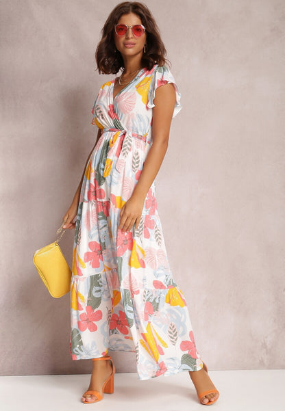 Casual Summer Floral Print Short Sleeves Women Dresses