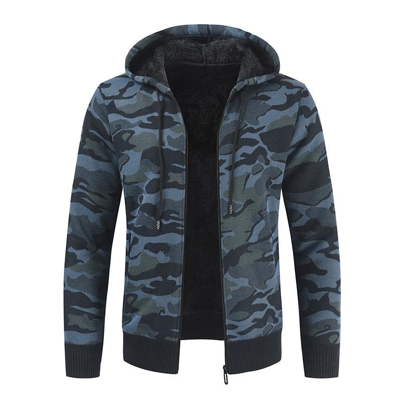 Fashion Camouflage Knitting Cardigan Overcoats for Men