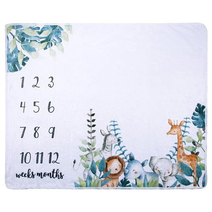 Animal Print Baby Milestone Fleece Blanket-Animal Print-100*75cm-Free Shipping at meselling99