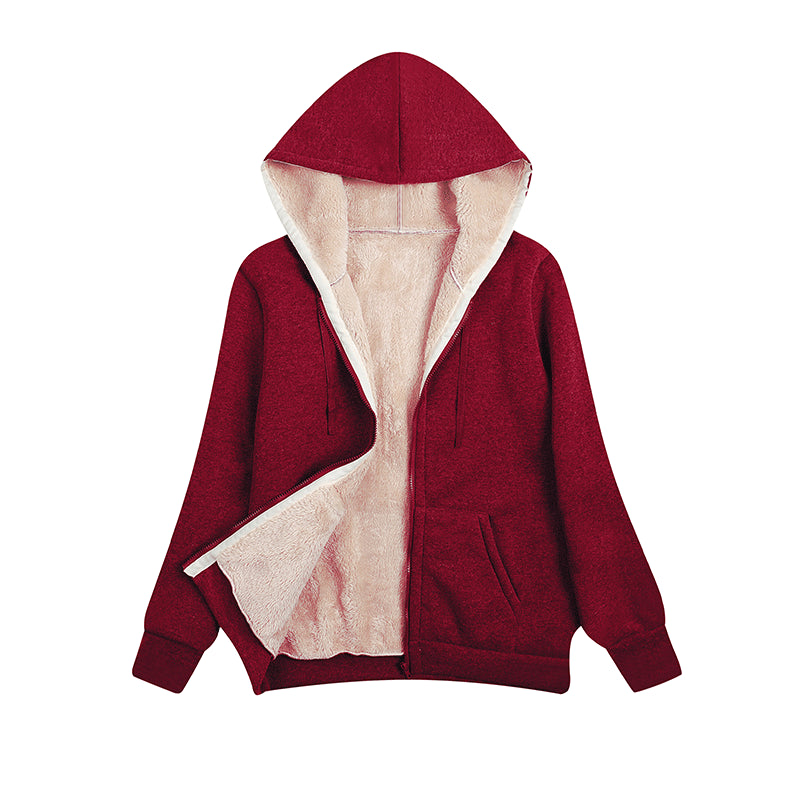 Plus Sizes Winter Women Hoodies Zipper Overcoat