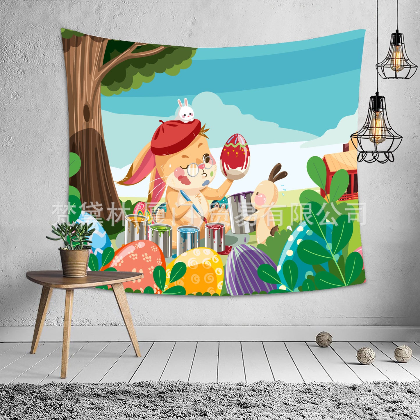 Happy Easter Day Room Wall Tapestry for Decoration