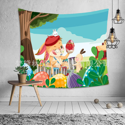 Happy Easter Day Room Wall Tapestry for Decoration