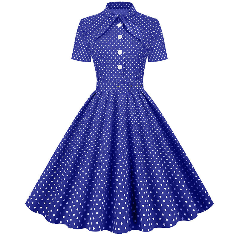 Vintage Polka Dot Short Sleeves Dresses