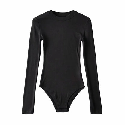 Sexy Tight Round Neck Long Sleeves Romper Shirts