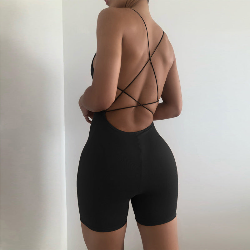 Summer Backless Black Jumpsuits for Women