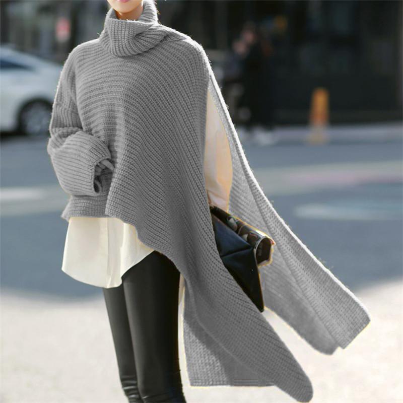 Women High Neck Long Sleeves Knitting Pullover Coats--Free Shipping at meselling99