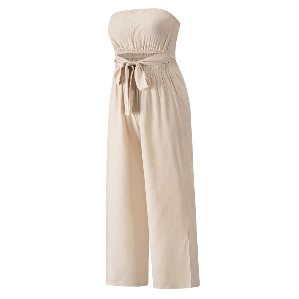 Summer Casual Strapless Backless Women Jumpsuits