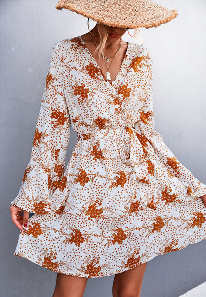 Casual Trumpet Sleeves Bangdage Dresses