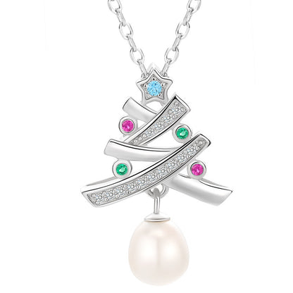 Merry Christmas Design Sterling Sliver Necklace for Women