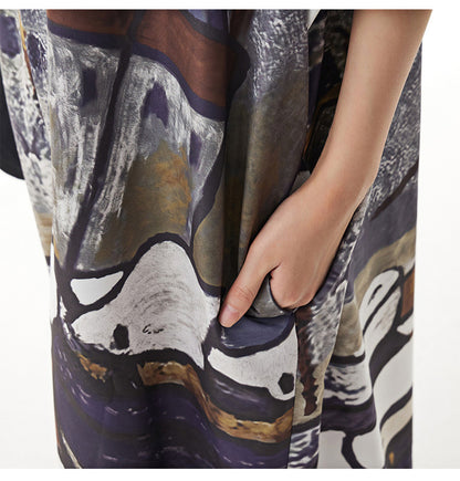 Summer Graffit Designed Casual Long Sleeves Shirts