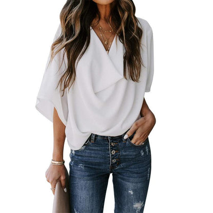 Summer Women Chiffon Leisure Blouses Shirts