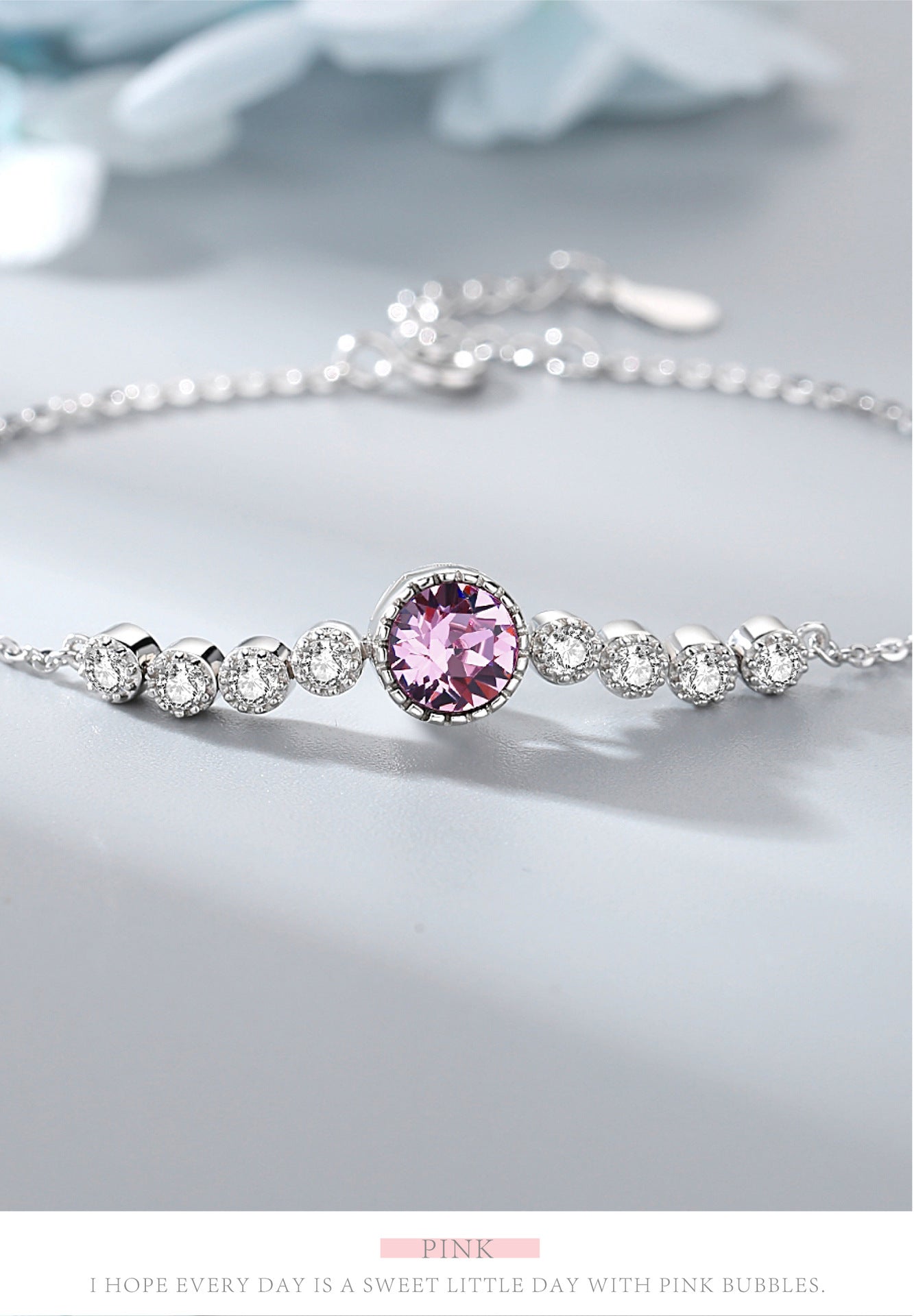 Romantic Luxury Crystal Sliver Bracelet for Women