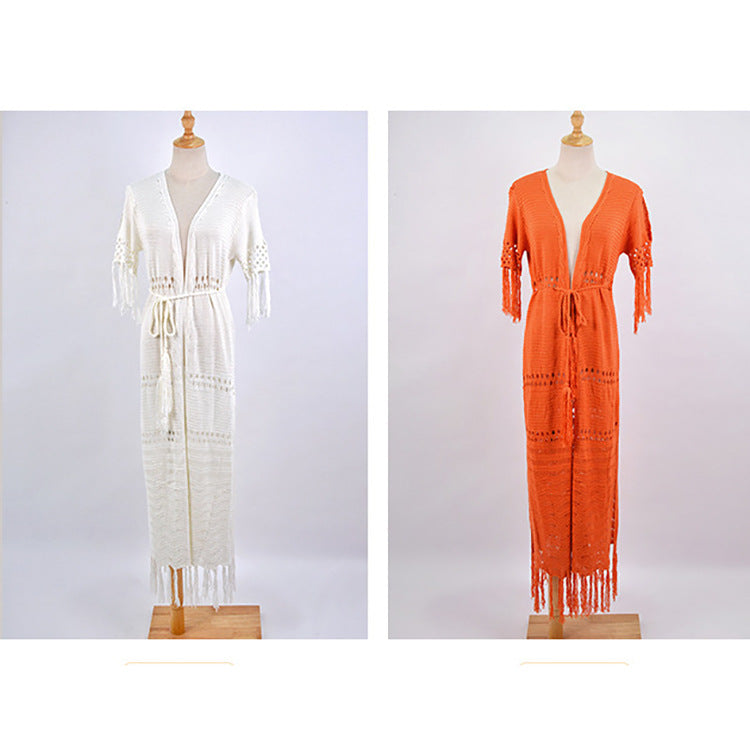 Women Knitted Crochet Long Bikini Cover Ups