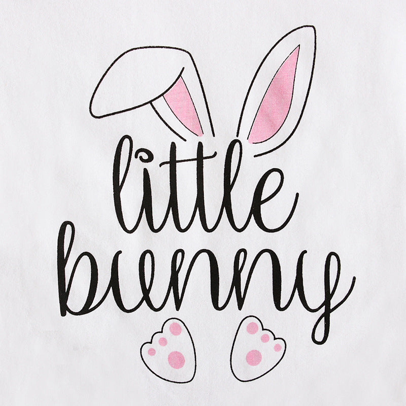 Easter Day Summer Girls Dresses Withe Letter&rabbit Design