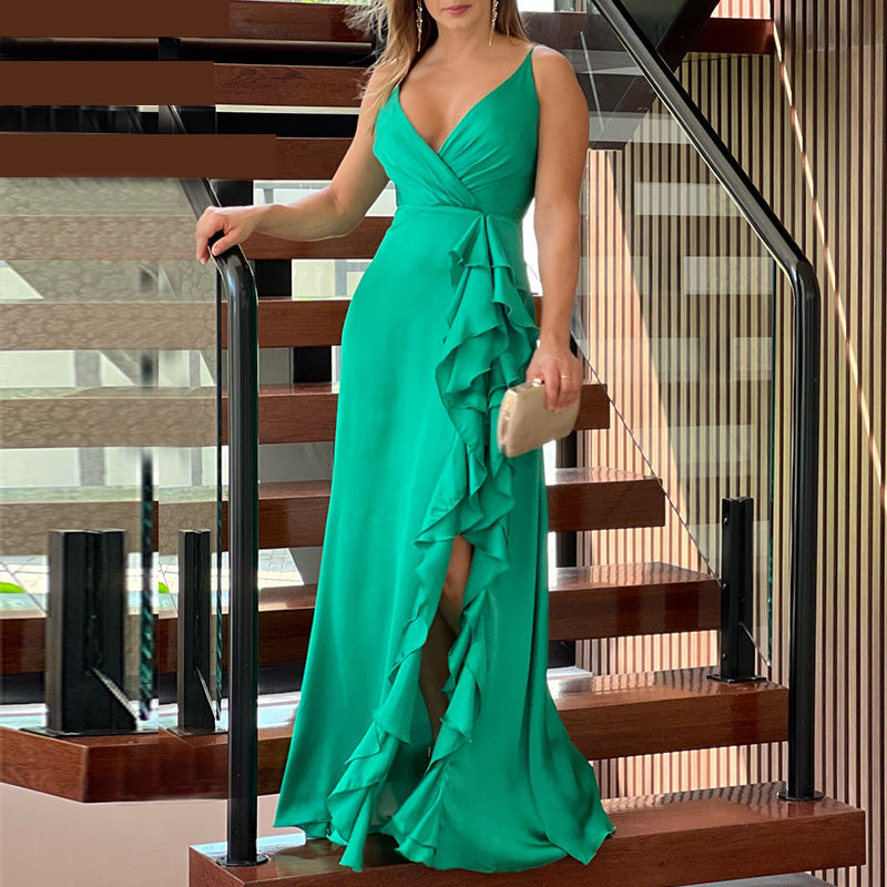 Summer High Waist Ruffled Long Dresses for Women
